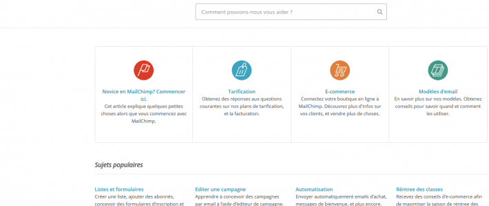 En passant : L’aide de Mailchimp est disponible en français